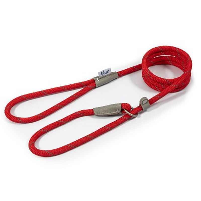 Ancol Viva Rope Reflective Slip Lead Red 8mm x 1.5m