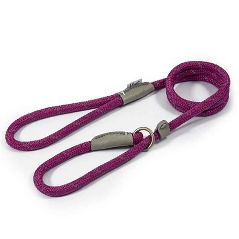 Ancol Viva Rope Reflective Slip Lead Purple 12mm x 1.2m