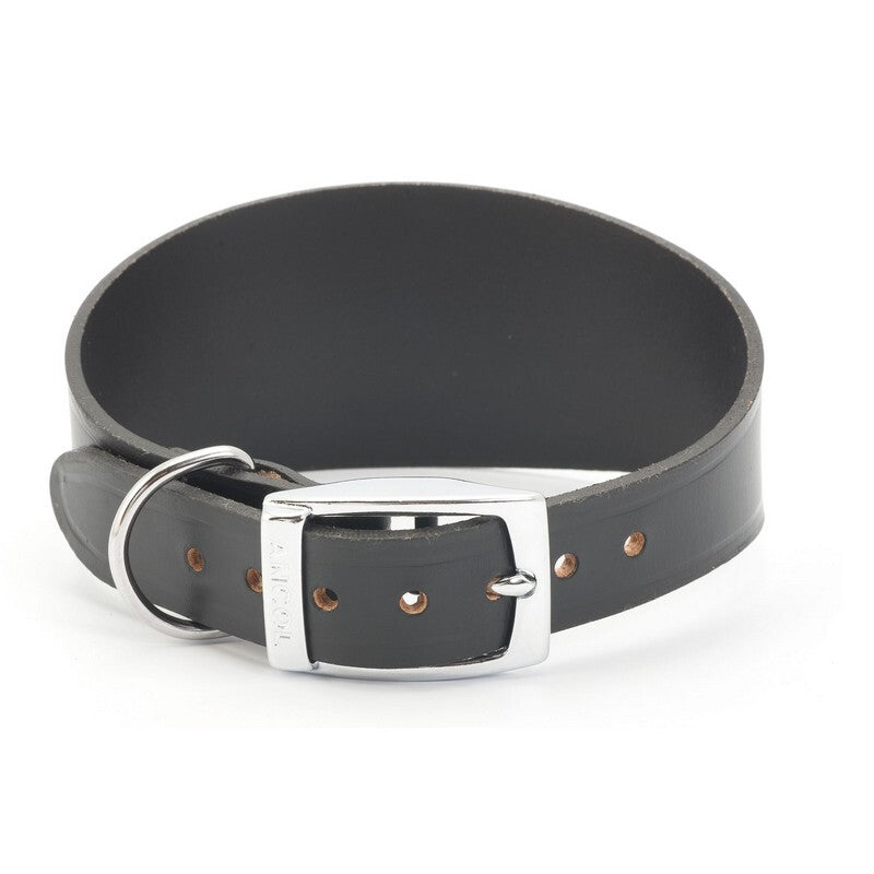 Ancol Black Leather Greyhound Collar