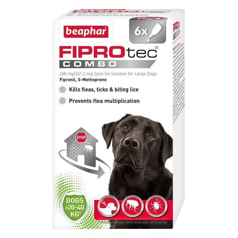 Beaphar FIPROtec COMBO Flea & Tick Spot On for Large Dogs