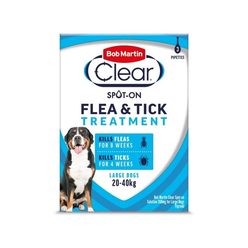 Bob Martin Clear Spot On Flea & Tick Treatment Large Dog (20-40kg)