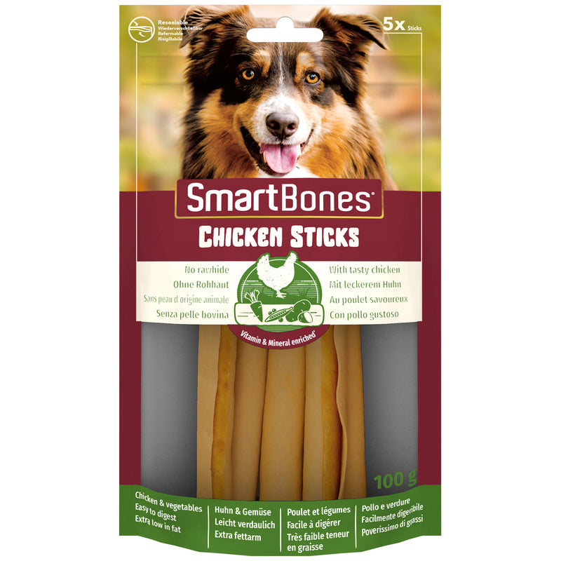 SmartBones Sticks Chicken Dog Treats 5 Pieces x 16