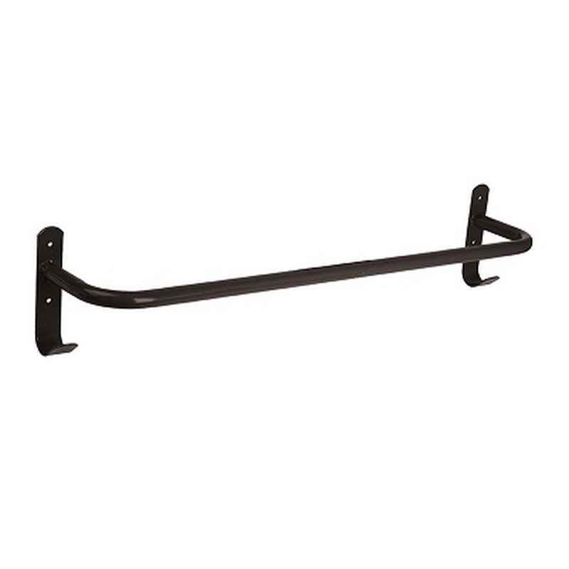 Equine Rug Rail with 2 Tack Hooks - Black