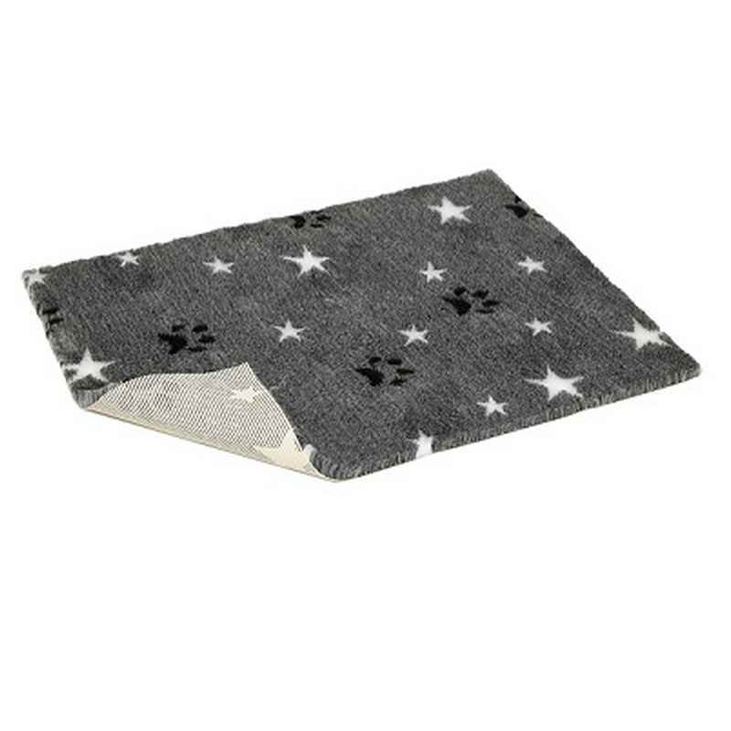 VetBed Nonslip Grey with Black Paws & White Stars