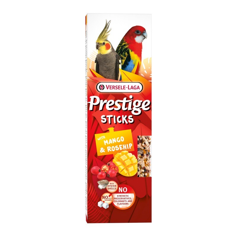 Versele Laga Prestige Sticks Big Parakeets with Mango & Rosehip 140g x 8