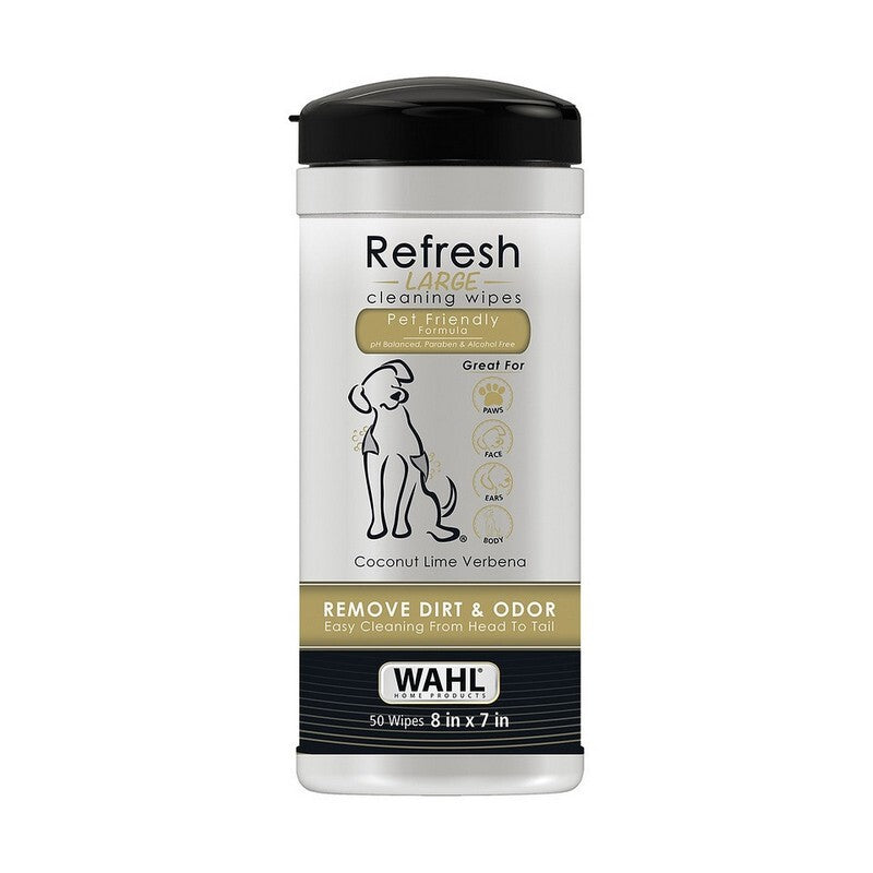 Wahl Dog Refresh Cleaning Wipes Coconut Lime Verbena x 50 Wipes