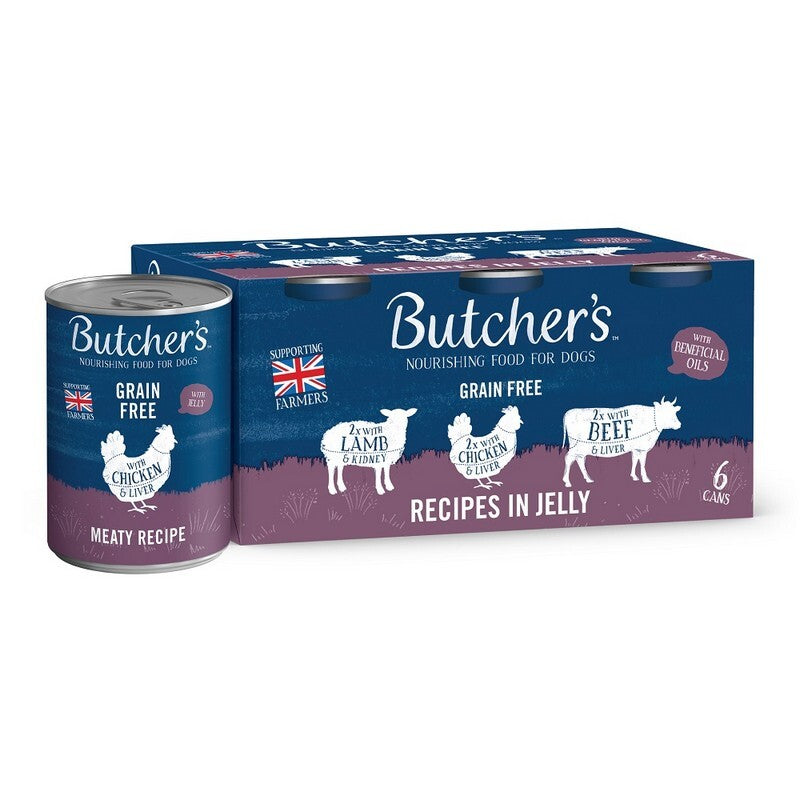 Butchers Grain Free Recipes in Jelly Tins 400g x 6 x 4