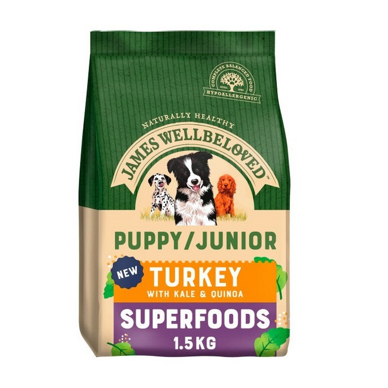James Wellbeloved Superfoods Puppy/Junior Turkey with Kale & Quinoa 1.5kg