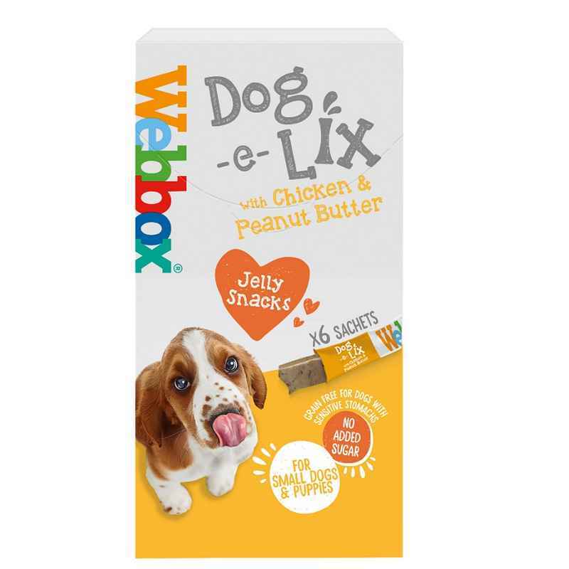 Webbox Dog-e-Lix Jelly Chicken & Peanut Butter Creamy Treat 15g x 6 x 11