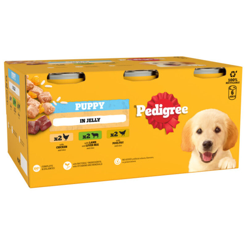 Pedigree Tins Puppy Mixed Selection in Jelly 400g x 6 x 4