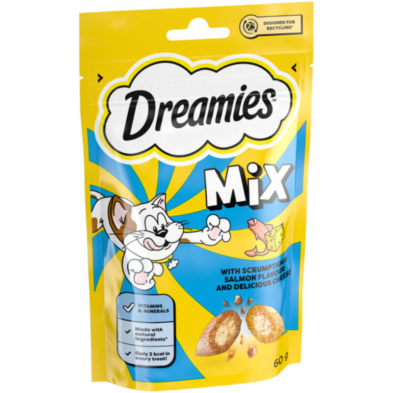 Dreamies Mix Salmon & Cheese Cat Treats 60g x 8