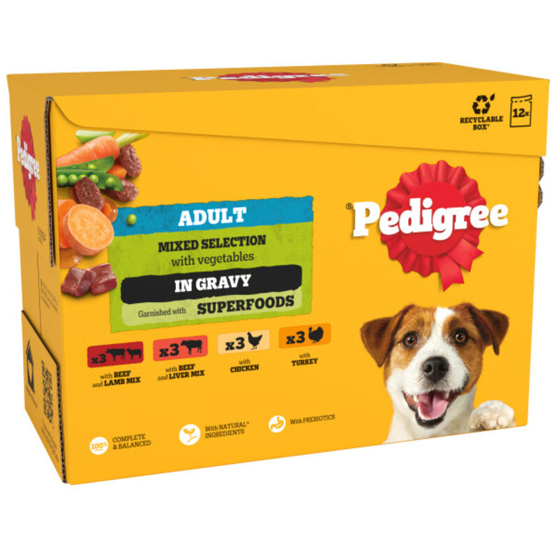 Pedigree Adult Mixed Selection in Gravy Pouches 100g x 12 x 4