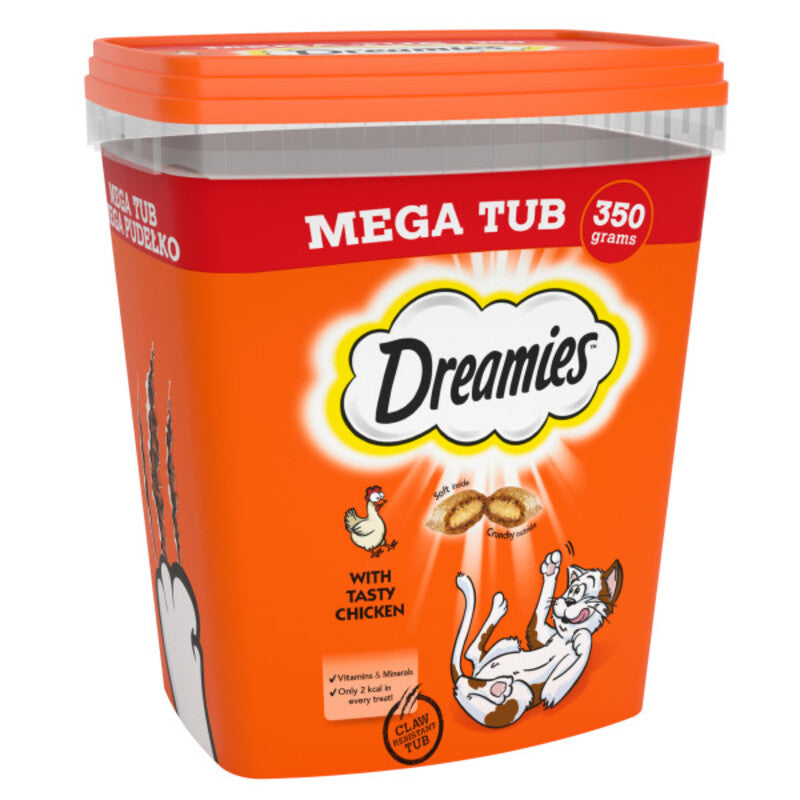 Dreamies Chicken Cat Treats Mega Tub 350g x 2