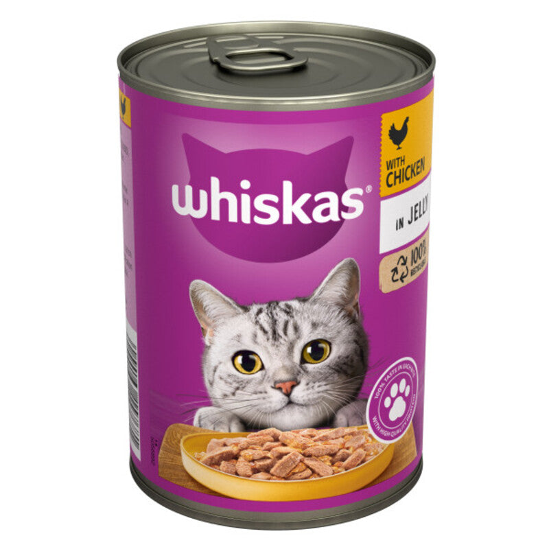 Whiskas 1+ Adult Chicken in Jelly Tins 400g x 12