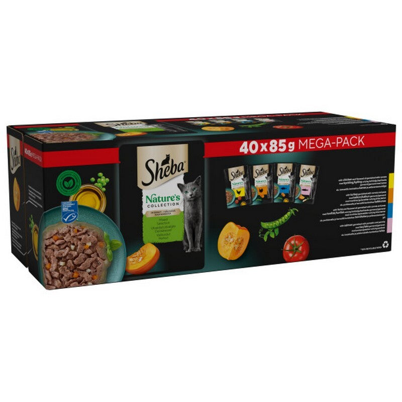 Sheba Natures Collection Mixed Selection in Gravy Pouches 85g x 40