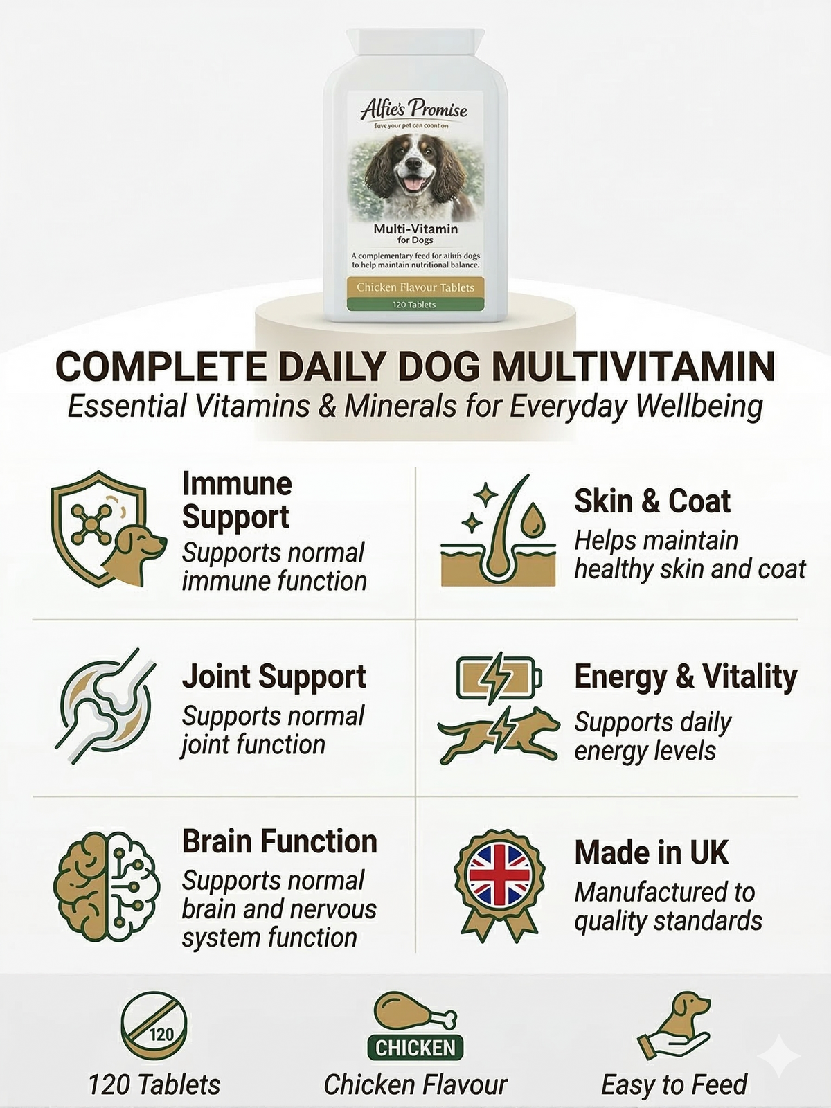 Alfie's Promise Dog Multivitamin Tablets – Chicken Flavour
