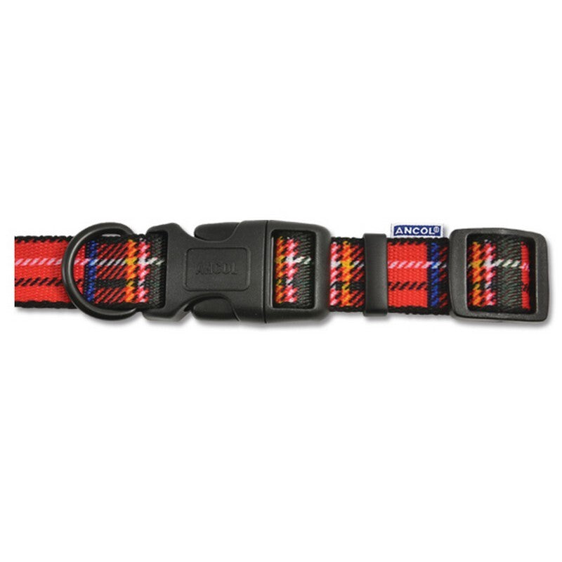 Ancol Tartan Adjustable Red Dog Collar 45 - 70cm