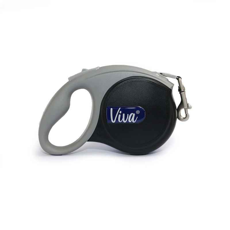 Ancol Viva Retractable Tape Dog Lead Black Medium 5m