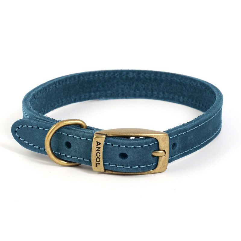 Ancol Heritage Collection Timberwolf Leather Dog Collar Blue