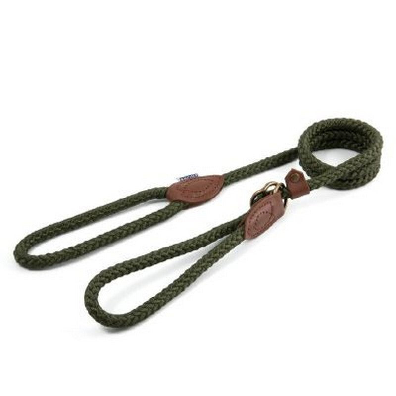 Ancol Heritage Collection Rope Slip with Halter Lead Green 12mm x 1.5m