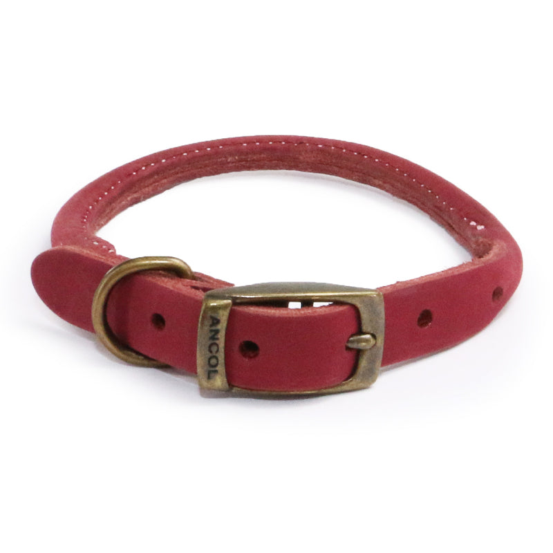 Ancol Timberwolf Round Sable Leather Dog Collar 28cm - 36cm
