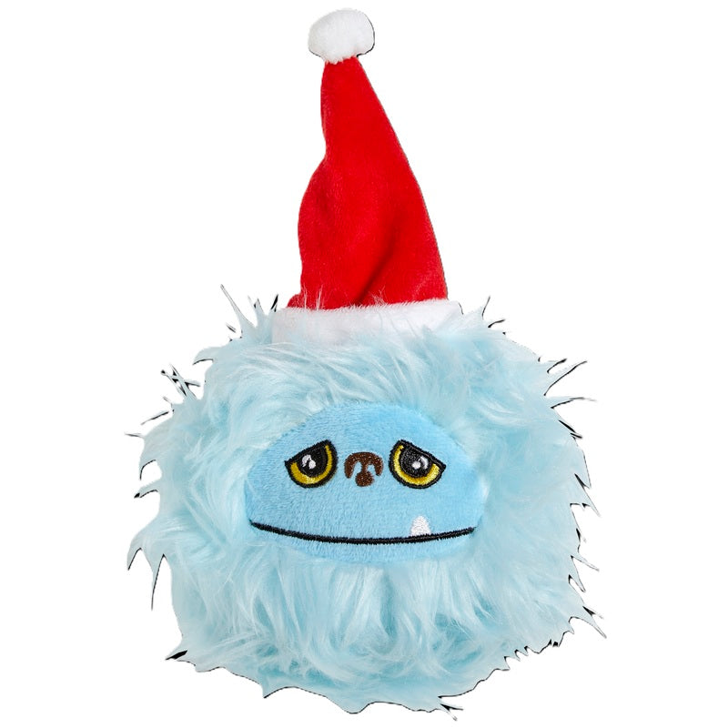 Good Boy Xmas Festive Hairy Monster Ball 15cm