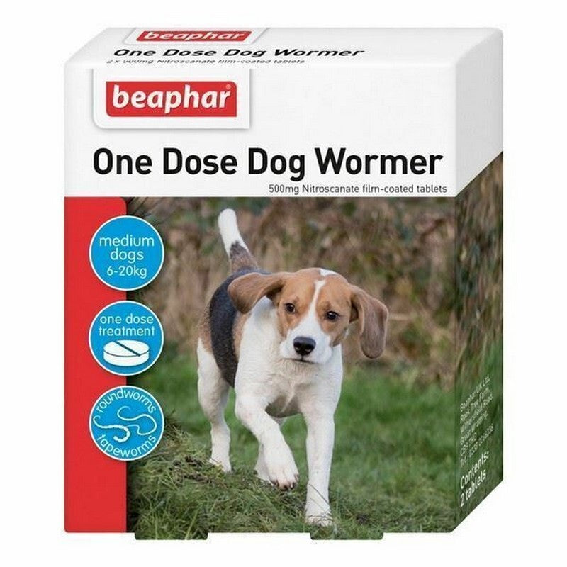 Beaphar One Dose Worming Tablet for Dogs (6-20kg) 2 Tablets x 6