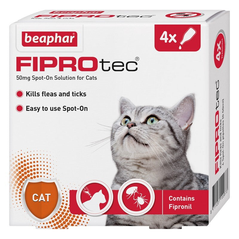 Beaphar FIPROtec Flea & Tick Spot On for Cat pipette x 6