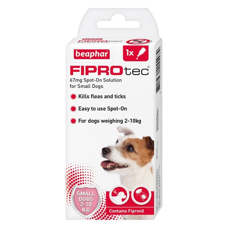 Beaphar FIPROtec Flea & Ticks Spot On for Small Dogs (2-10kg) pipette x 6