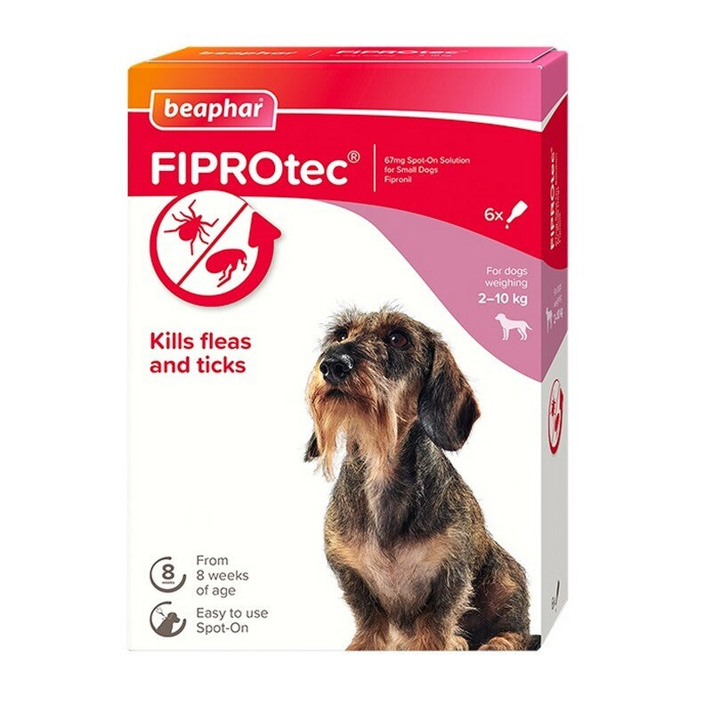 Beaphar FIPROtec Flea & Ticks Spot On for Small Dogs (2-10kg) pipette x 6