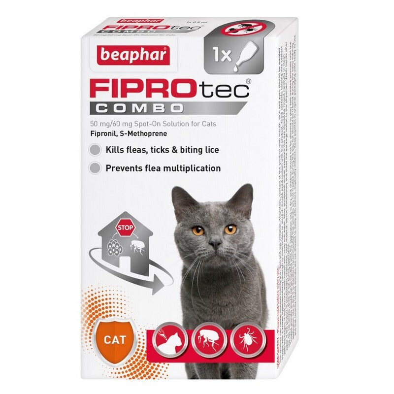 Beaphar FIPROtec COMBO Flea & Tick Spot On for Cats