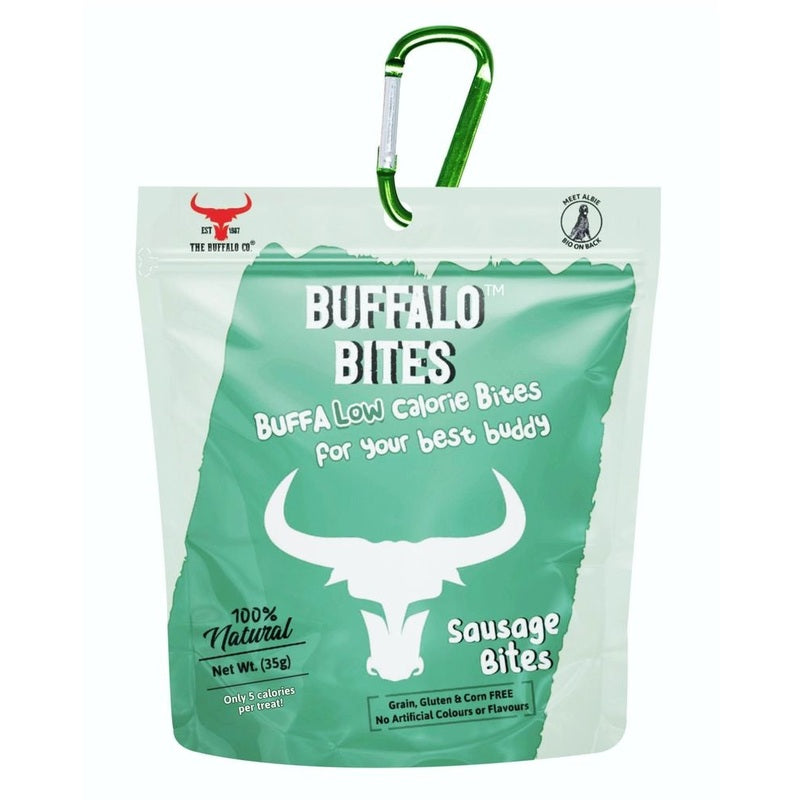 The Buffalo Co Buffalo Bites Sausages Training Treats 15g x 6