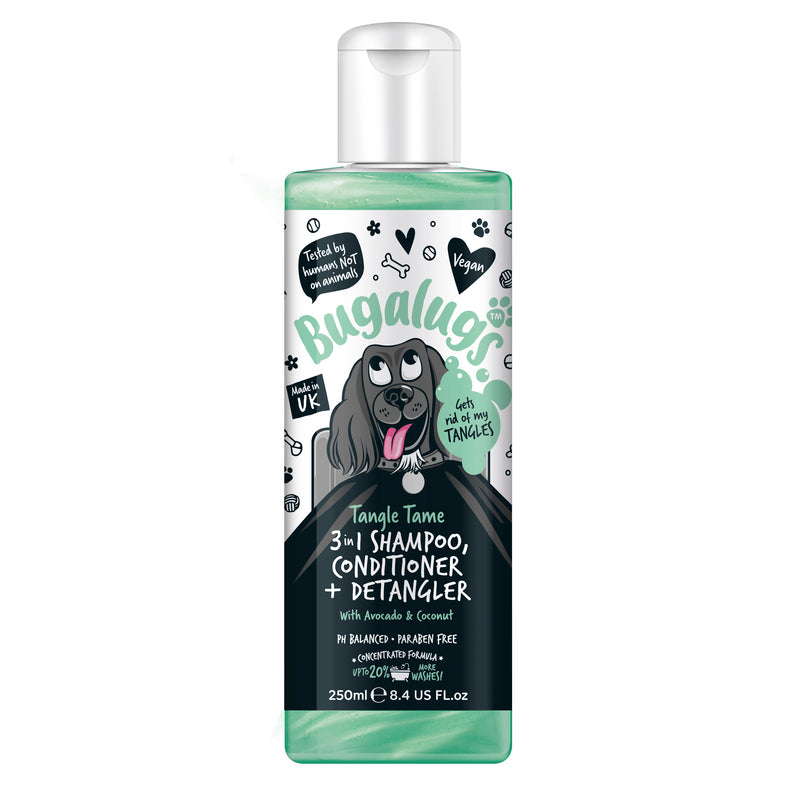 Bugalugs 3 in 1 Raspberry & Lemon Dog Shampoo & Conditioner & Detangler