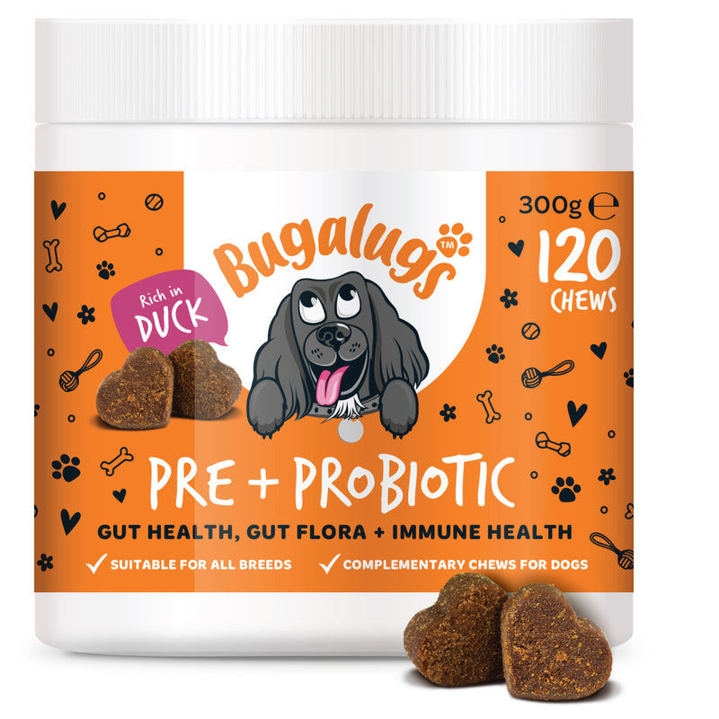 Bugalugs Pre & Probiotic Digestive 120 Chews for Dogs 300g