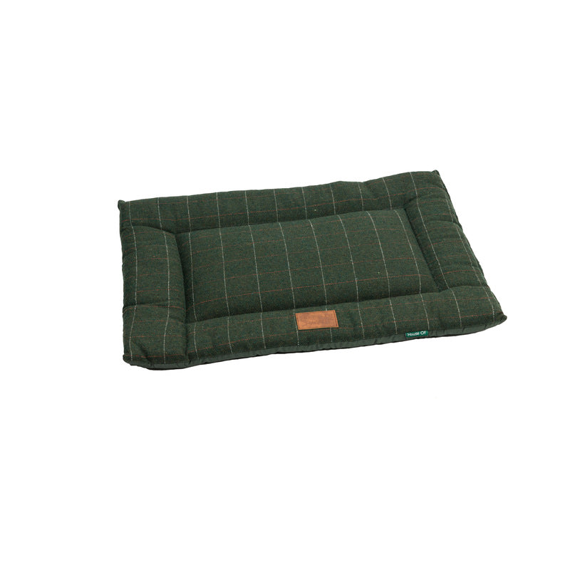 House of Paws Green Tweed Crate Mat