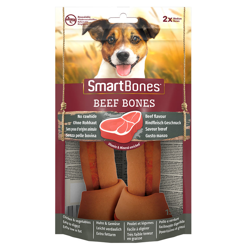 SmartBones Beef Medium Dog Treats 2 Pieces x 8