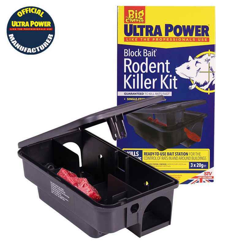 Big Cheese Ultra Power Block Bait2 Rat Killer Station & Refills