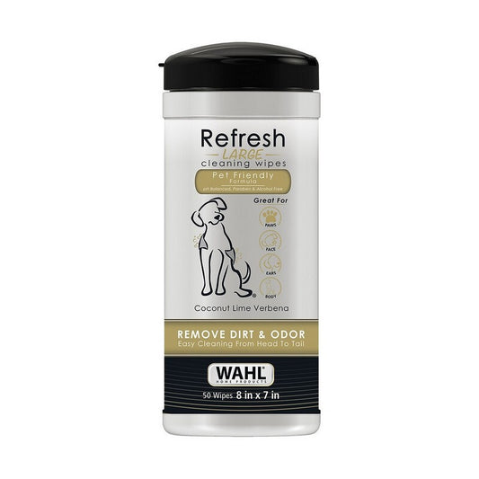Wahl Dog Refresh Cleaning Wipes Coconut Lime Verbena x 50 Wipes