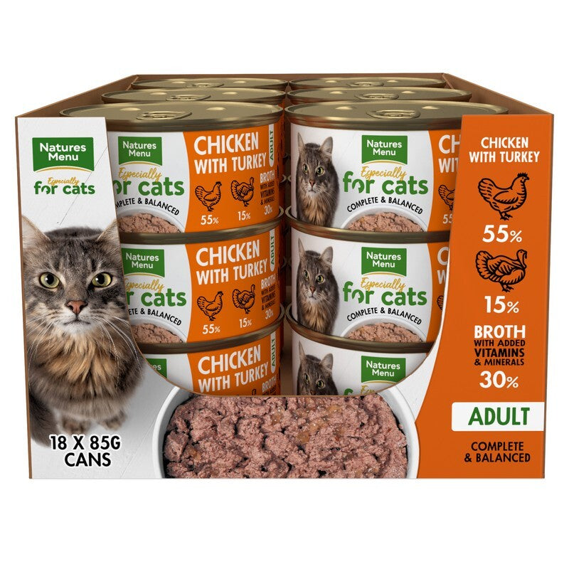 Natures Menu for Cats Adult Chicken & Turkey Tins 85g x 18