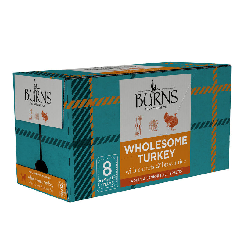 Burns Wholesome Turkey with Carrots & Brown Rice 395g x 8
