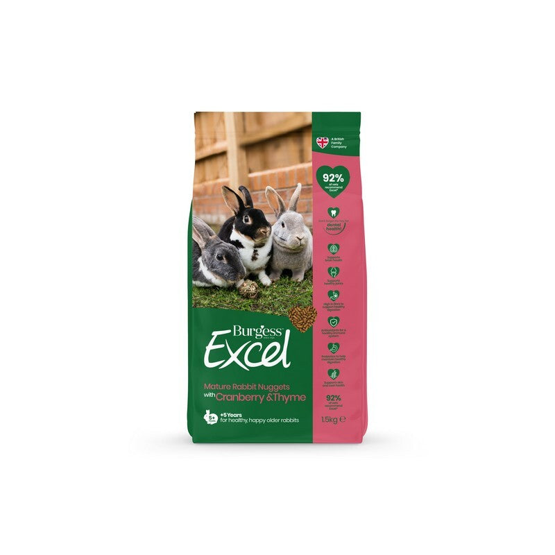 Burgess Excel Mature Rabbit Nuggets with Cranberry & Thyme 1.5kg x 4