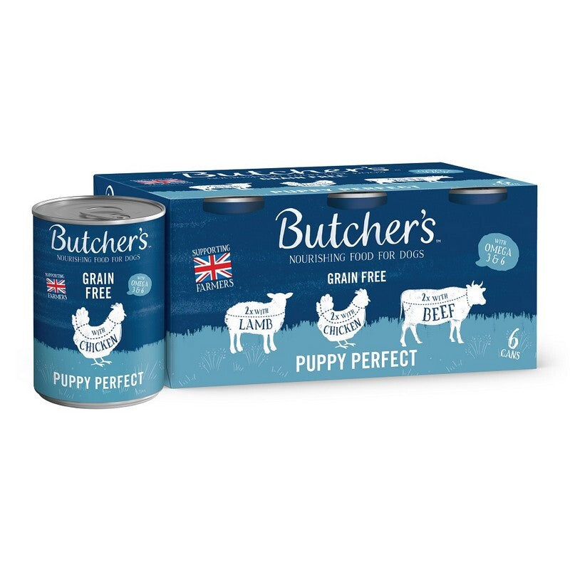 Butchers Puppy Perfect Grain Free Tins 400g x 6 x 4