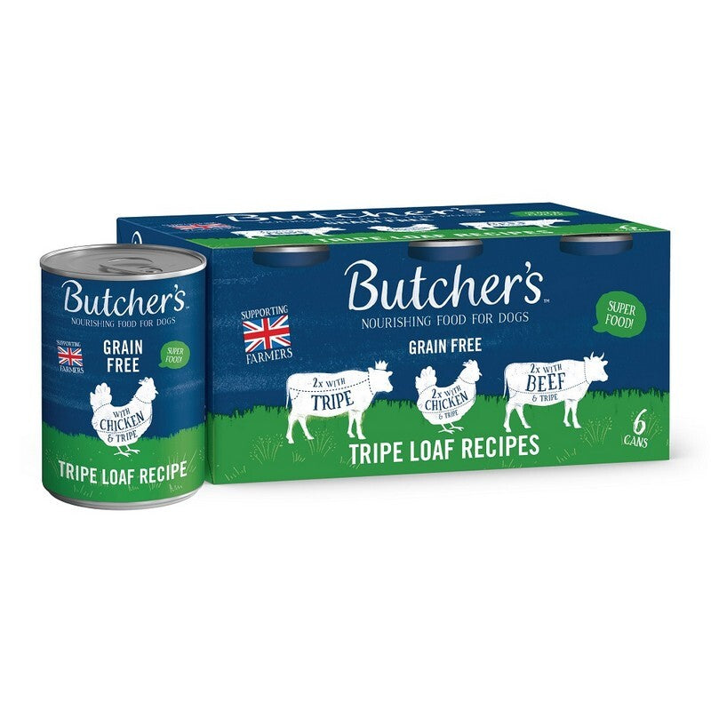 Butchers Grain Free Tripe Loaf Recipes Tins 400g x 6 x 4