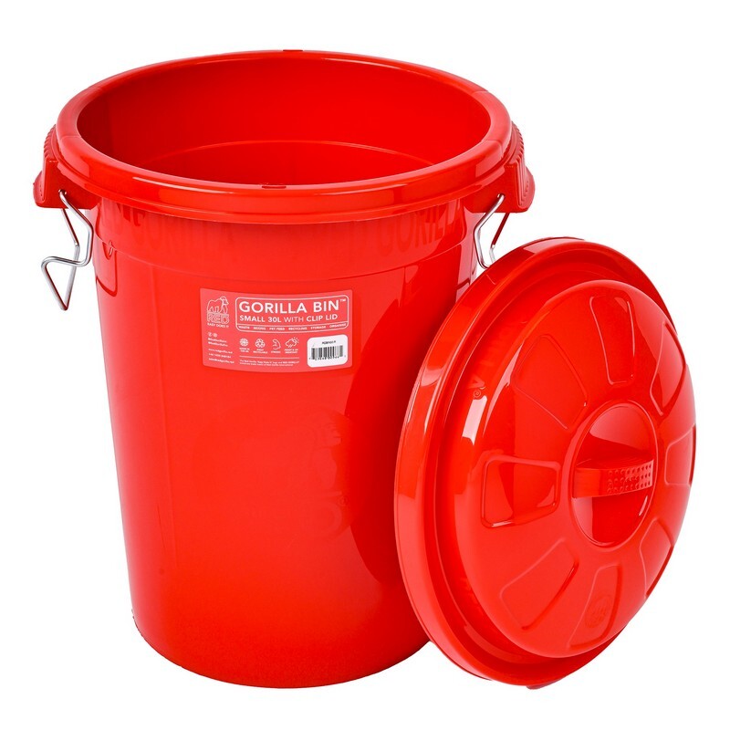 Red Gorilla Bin with Clip Lid
