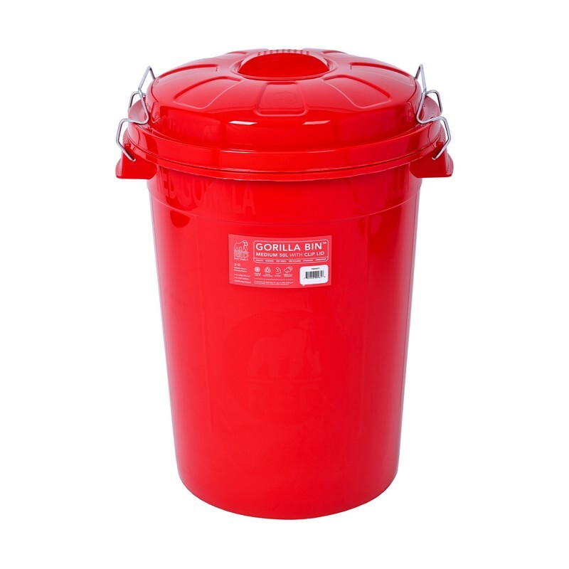 Red Gorilla Bin with Clip Lid