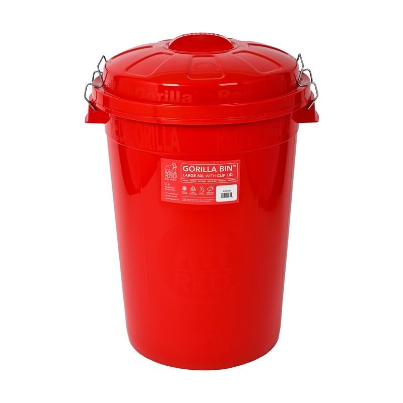 Red Gorilla Bin with Clip Lid