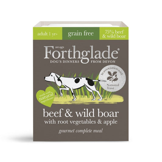 Forthglade Adult Gourmet Grain Free Beef & Wild Boar with Root Vegetables & Apple Trays 395g x 7