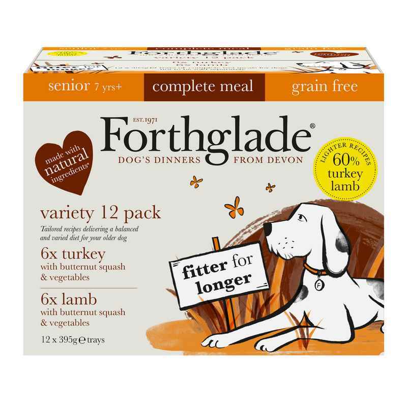 Forthglade Senior Complete Grain Free Variety Butter Squash & Veg Trays 395g x 12