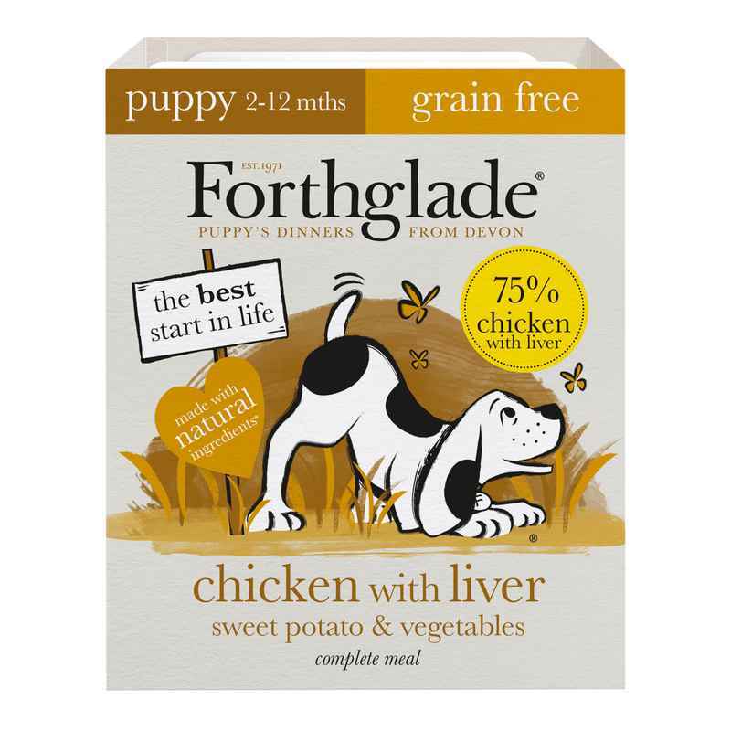 Forthglade Puppy Complete Grain Free Chicken with Liver & Veg Trays 395g x 18