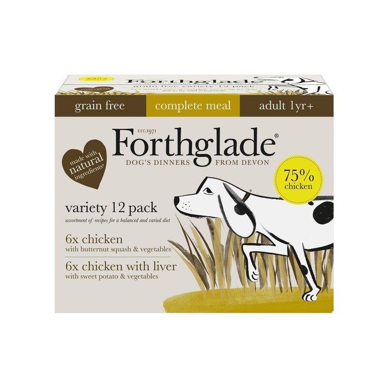 Forthglade Adult Complete Grain Free Duo Chicken & Chicken Liver 395g x 12